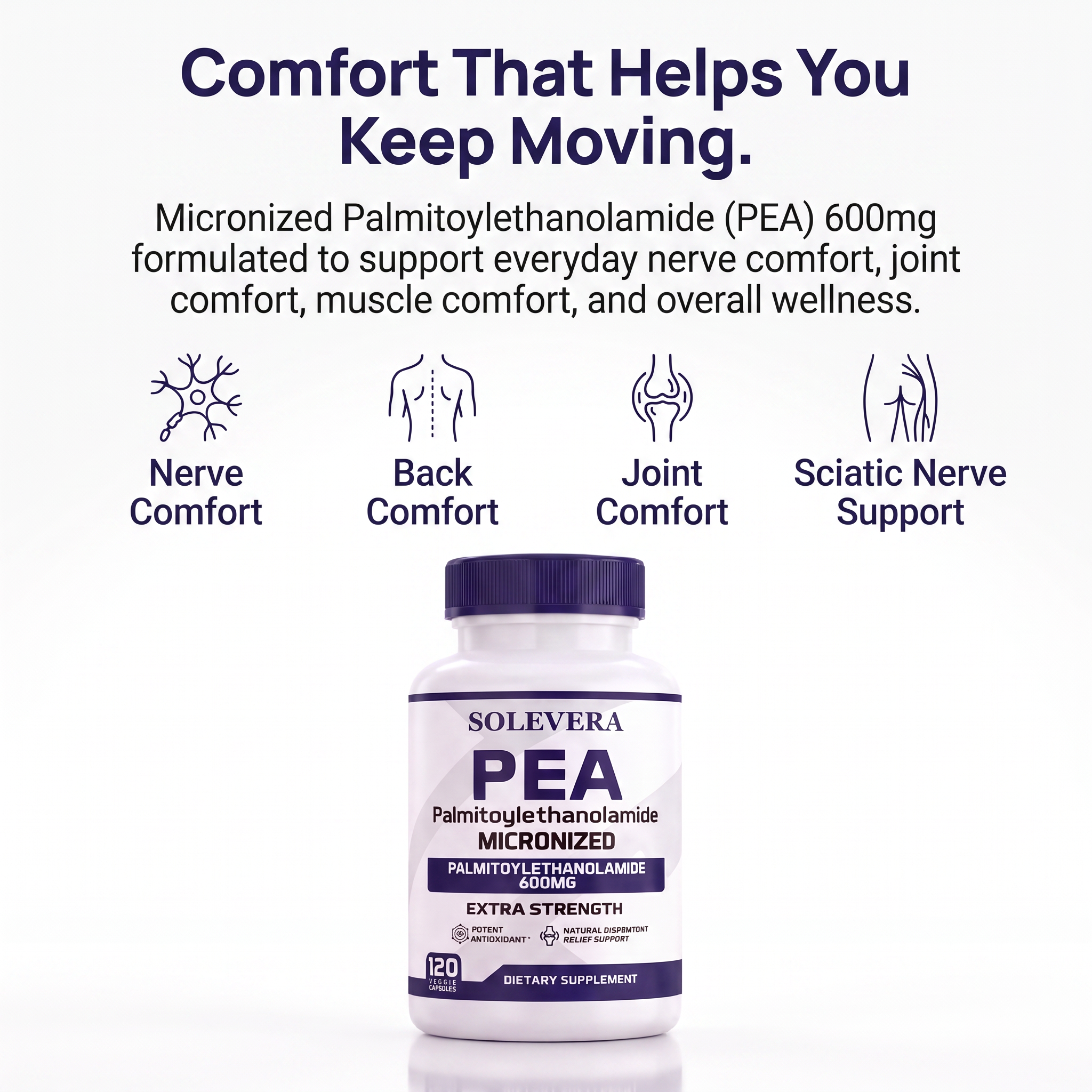 PEA 600mg with Luteolin – Nerve Comfort Support Softgels